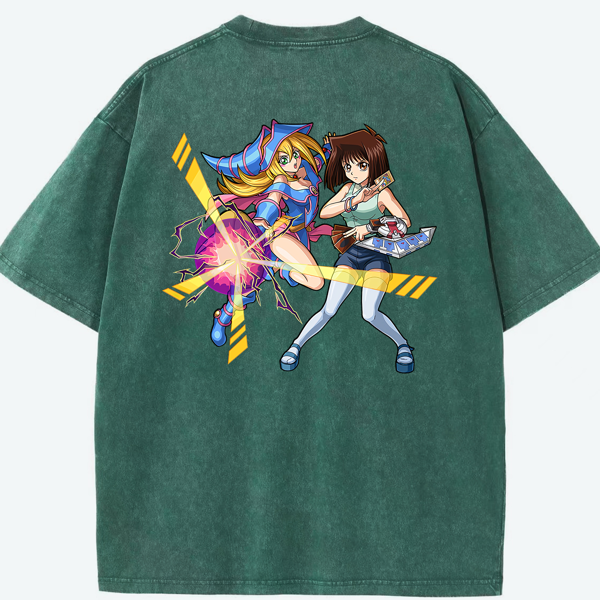 （画像用） 遊☆戯☆王 Yu-Gi-Oh! 綿100% ヴィンテージ風 半袖Tシャツ（背面プリント）